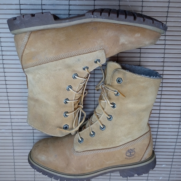 Timberland Women's Premium Auth Teddy Fleece Wheat Nubuck Boots 21689 Sz 10M. To - Picture 6 of 11